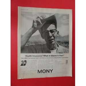  Mony Mutual of New York, 1963 Print Ad. (Health insurance 