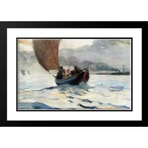  Returning Fishing Boats 20x23 Framed and Double Matted Art 