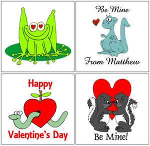 12 Valentines Day Party GIFT stickers label Favors Tags  