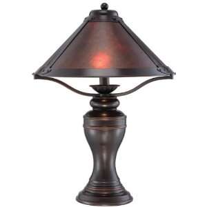Artesia Collection 2 Light 20ö Dark Bronze Table Lamp with Mica Shade 