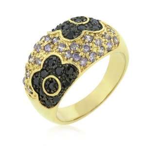  14k Gold Bonded Purple and Black Rose Ring Jewelry