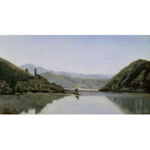 FRAMED oil paintings   Jean Baptiste Corot   24 x 12 inches   Lake 