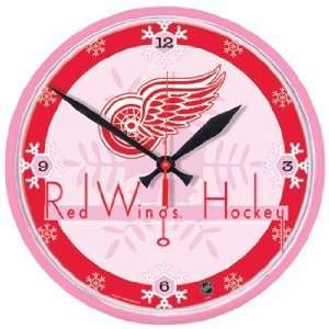  NHL Detroit Red Wings Clock   Pink Style