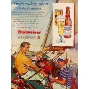  Budweiser Beer sailing 1949 print ad 