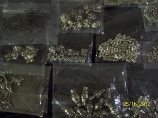 HUGE JEWELRY MAKING SUPPLIES LOT, ALL HEAVY METALS, SILVER & GOLDTONE 