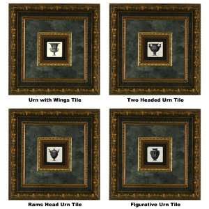   , Rams Head Urn, & Figurative Urn Tiles Framed Artw