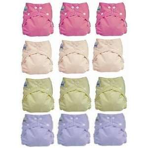  12pack FuzziBunz Perfect Size Diapers   GIRL Colors SMALL 