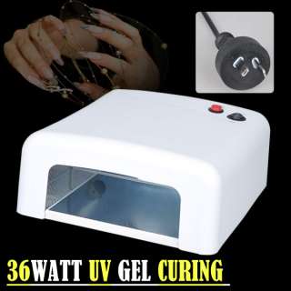 220V 36W UV Gel Curing Lamp Light Manicure Nail Art Dryer 4x UV Bulb 