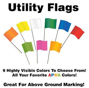Utility Marking Flags 100/Bundle 4x5 Flag Choose Your Color  