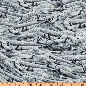  44 Wide Bear Mountain Trees Grey Fabric By The Yard 