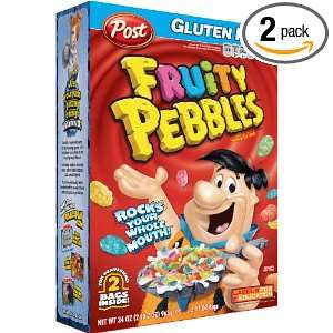 Post Fruity Pebbles Cereal, 34 Ounce Boxes (Pack of 2)  