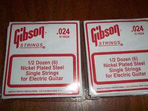 LOT OF 12 GIBSON.024 NICKEL STEEL ELEC GUITAR STRINGS  
