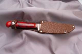 Vintage Skiffman 8 1/4 Fixed Blade Knife Leather Sheath Made In 