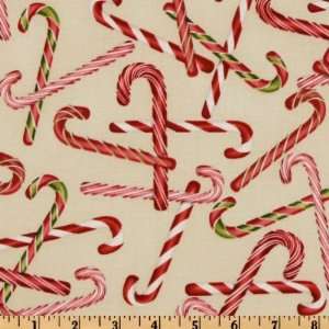  44 Wide Holly Jolly Christmas Candy Cane Toss Ivory 