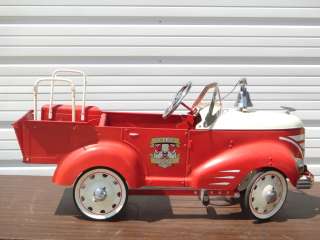   PEDAL CAR FIRE DEPT FIRE ENGINE TRUCK TOY RIDE ON VEHICLE  