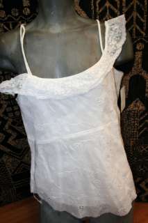 NEW Johnny Was JWLA JW Los Angeles White Eyelet Top S  