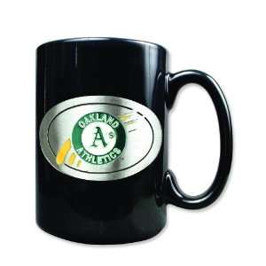  MLB Oakland Athletics 15oz Black Ceramic Coffee Mug 