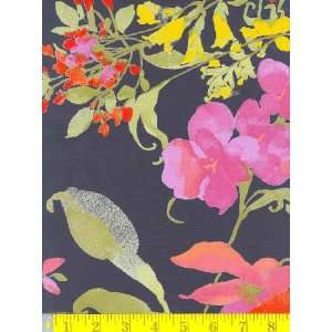  60 Wide Rayon Lillies Navy Fabric By The Yard Arts 