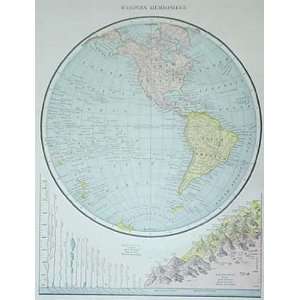  Cram 1887 Antique Map of the Global Western Hemisphere 