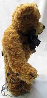   Bearington Boyds Bear Teddy Mohair Stuffed Animal Retired Blue Bow NWT