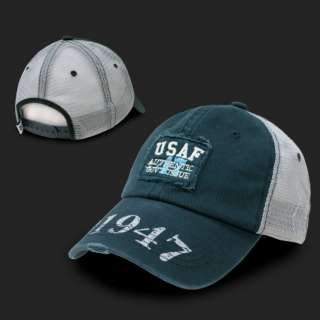 Blue Vintage Mesh US Air Force Trucker Cap Caps Hat USA  