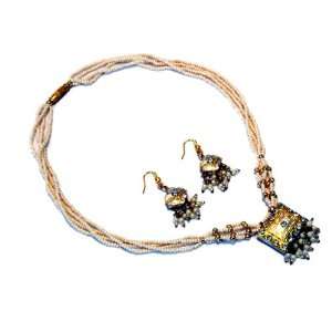   Fashion Lakh Lac Kundan Jewelry Earrings Necklace