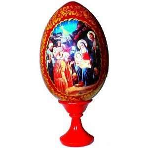  Russian Egg ~ Nativity Scene(Red)