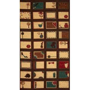  44 Wide Name That Quilt Labels Panel Brown Fabric By The 