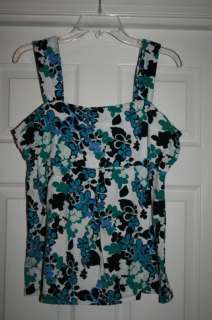 White, Blue and Green Summer top from Ann Taylor Loft  