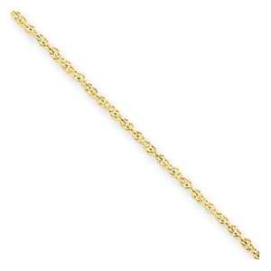    14K Yellow Gold 1.3mm Polished Baby Rope Chain 20 Jewelry
