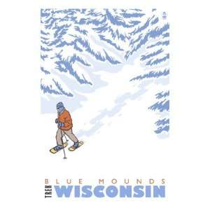   Snowshoer, Blue Mounds, Wisconsin Travel Premium Poster Print, 24x32