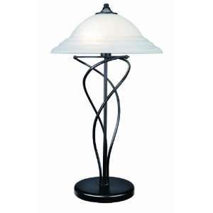   Source LS 3640BLK Majesty Table Lamp, Black with Cloud Glass Shade