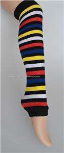 80s 80s disco dance costume Leg Ankle Knee Arm Warmers Striped Bright 