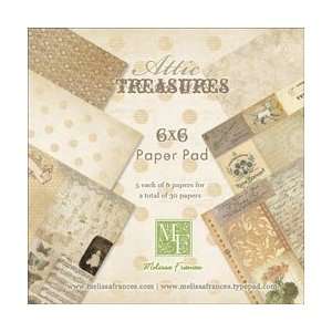  Melissa Frances Attic Treasures Paper Pad 6X6 30 Sheets 6 Designs 