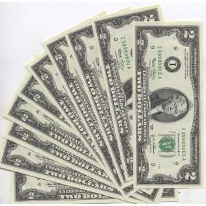  TEN 10 Uncirculated $2 Bills   Mix 