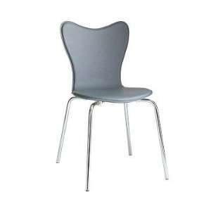  west elm Leather Scoop Back Chair, Shadow Blue Furniture 