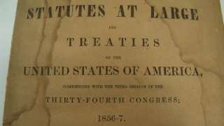   at Large Treaties & Laws Passed Historical United States Congress 1856