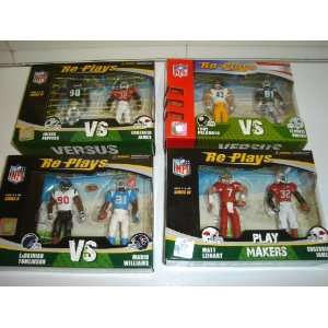  NFL Re Plays Set of 8 Posable 4 RETIRED Action Figures 