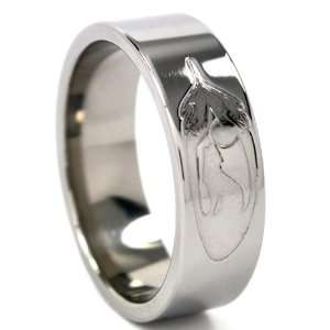   mm Titanium Ring with Wolf Outline Rumors Jewelry Company Jewelry