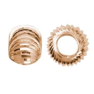  25pc 5mm Corrugated Round   Rose Gold Plate Arts, Crafts 