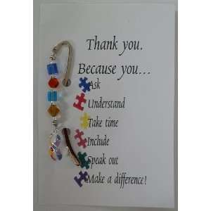 Autism Awareness Beaded Bookmark