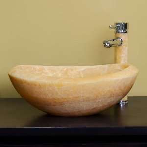  Curved Crystallized Honey Onyx Vessel Sink   Crystallized 