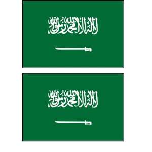  2 Saudi Arabia Arabian Flag Stickers Decal Bumper Window 