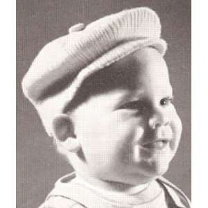 Vintage Knitting PATTERN to make   Knitted Baby Boy Visor Cap Hat. NOT 