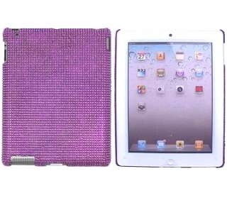 Purple Crystal Rhinestone Case Cover for Apple iPad 2  
