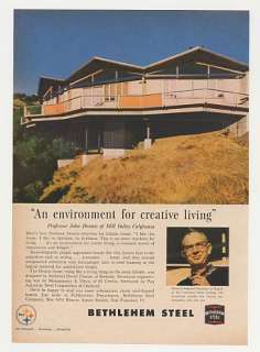 1962 John Dennis Mill Valley CA Home Bethlehem Steel Ad  