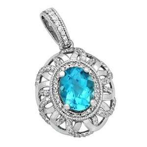   Diamond Designer Gemstone Pendant in White Gold Avianne & Co Jewelry