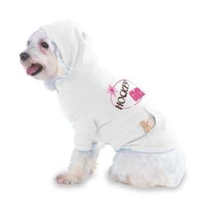 HOCKEY Chick Hooded (Hoody) T Shirt with pocket for your Dog or Cat XS 