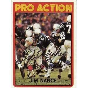  Jim Nance Colts 1972 Topps Autograph #119 Jsa Sports 