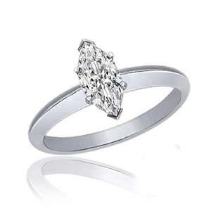 Beautiful Diamond Solitaire Engagement Ring 1/2 Carat Marquise14K 